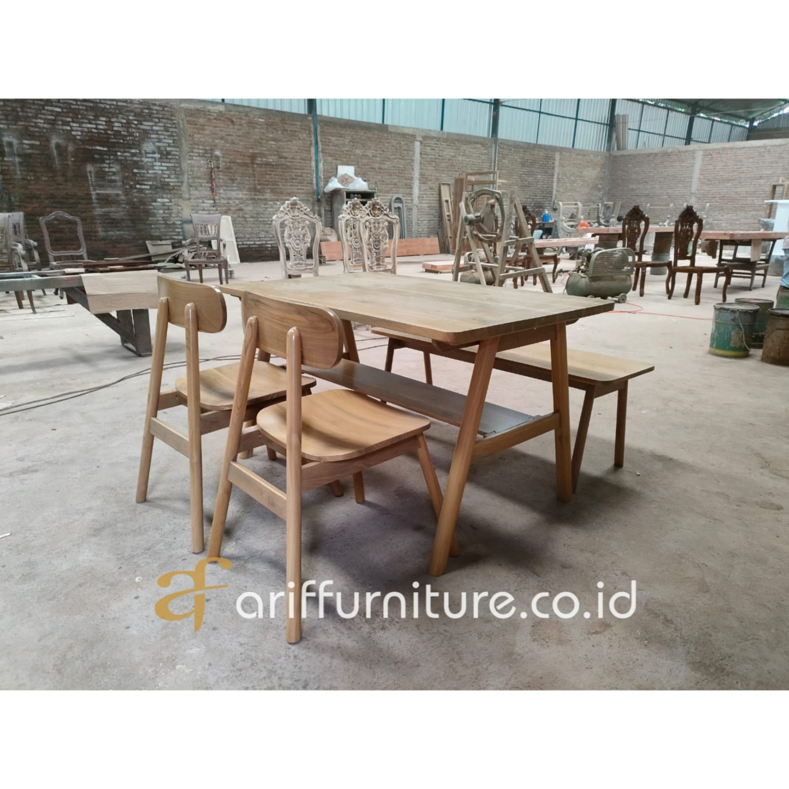 Set Kursi Cafe Meja Makan Panjang Toko Furniture Jepara Jati Mebel