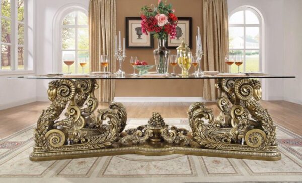 set meja makan natural gold klasik
