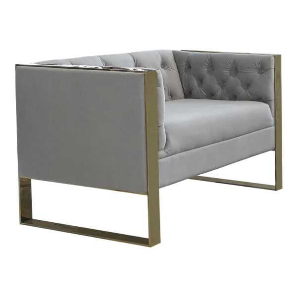 sofa meja tamu kaki stainless steel modern