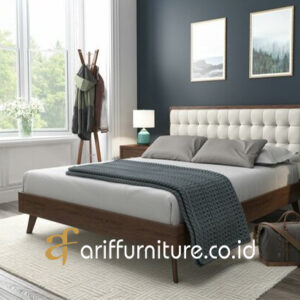 tempat tidur kayu jati minimalis modern
